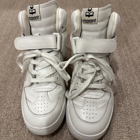 Isabel Marant Ellyn Suede High-Top Wedge Sneaker sz 5 1/2 - Picture 1 of 7